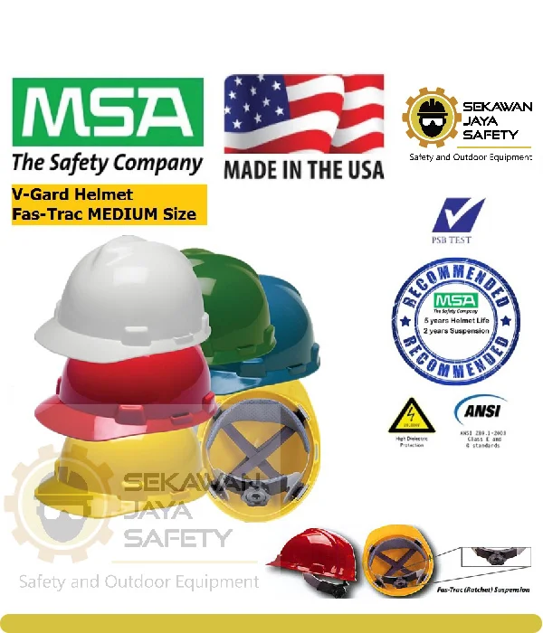 Helmet MSA V-Gard Fas-Trac Original Helmet MSA V-Gard Fas-Trac Original